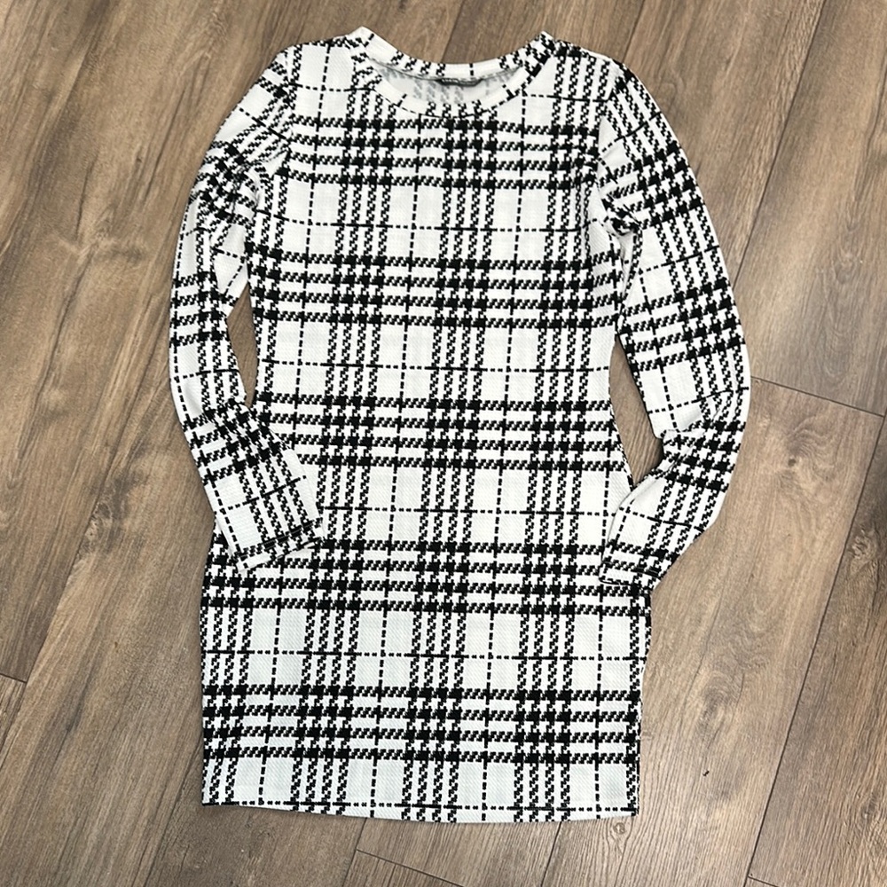Black and White Plaid Dress